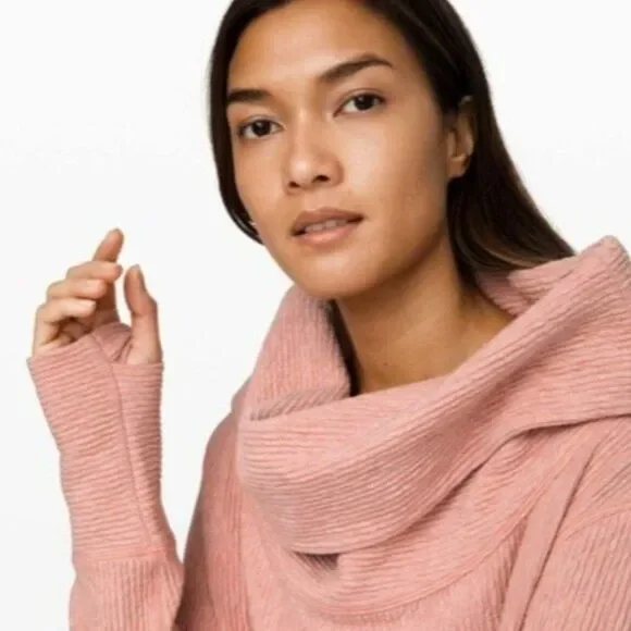 Lululemon Along The Way Knit Sweater Slouchy Dress Cowl Neck - Picture 2 of 7